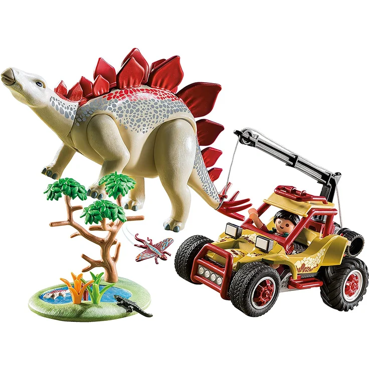 PLAYMOBIL Dinos 9432 Forschermobil mit Stegosaurus und Seilwinde, Ab 4 Jahren – Bild 4