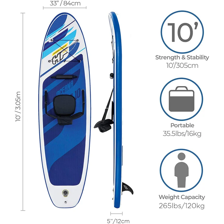 Bestway Hydro-Force 'Oceana', SUP Allround Board-Set ,305 x 84 x 12 cm, max. Belastbarkeit 120 kg – Bild 2