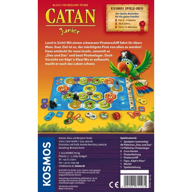KOSMOS - CATAN Junior Mitbringspiel, kompaktes Brettspiel für Kinder ab 6 Jahren, Strategiespiel für 2 - 4 Spieler, Geschenk für den Kindergeburtstag – Bild 2