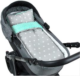 BABYLUX Babydecke MINKY PLÜSCH Kuscheldecke 75 x 60 cm + Kissen 2-tlg Set MP91