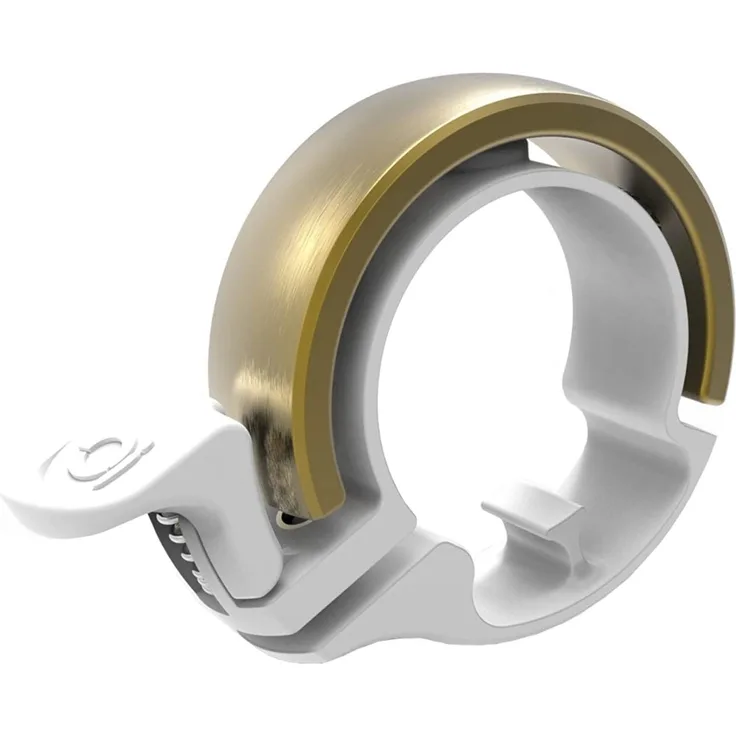 Knog Fahrradklingel Oi Classic Large 23,8-31,8 mm , Weiß Messing