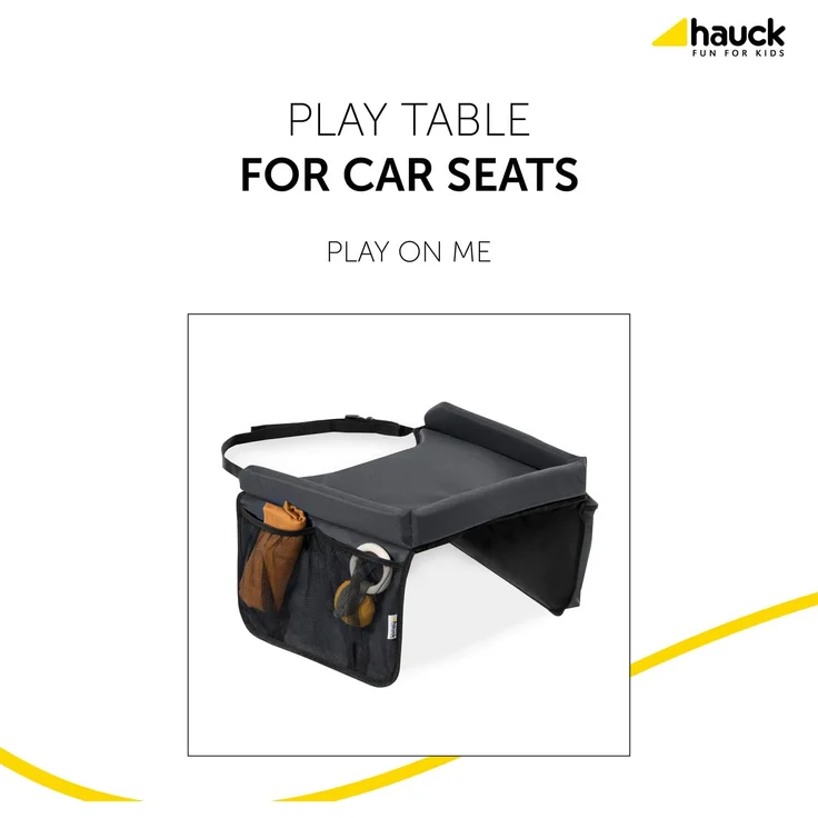 Hauck Play on Me Spieltisch für Autositz, Reise-Tablett zum Spielen für Kinderautositze, Klapptisch für das Auto, Zubehör für Auto-Babysitze der Gruppe I, grau – Bild 2