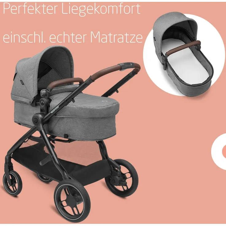 Maxi-Cosi 'Zelia S Trio', 3-in-1-Kinderwagen inkl. Babyschale Cabriofix S i-Size, Baby-Travelsystem mit viel Zubehör, nutzbar ab der Geburt bis ca. 4 Jahre, Grau – Bild 5