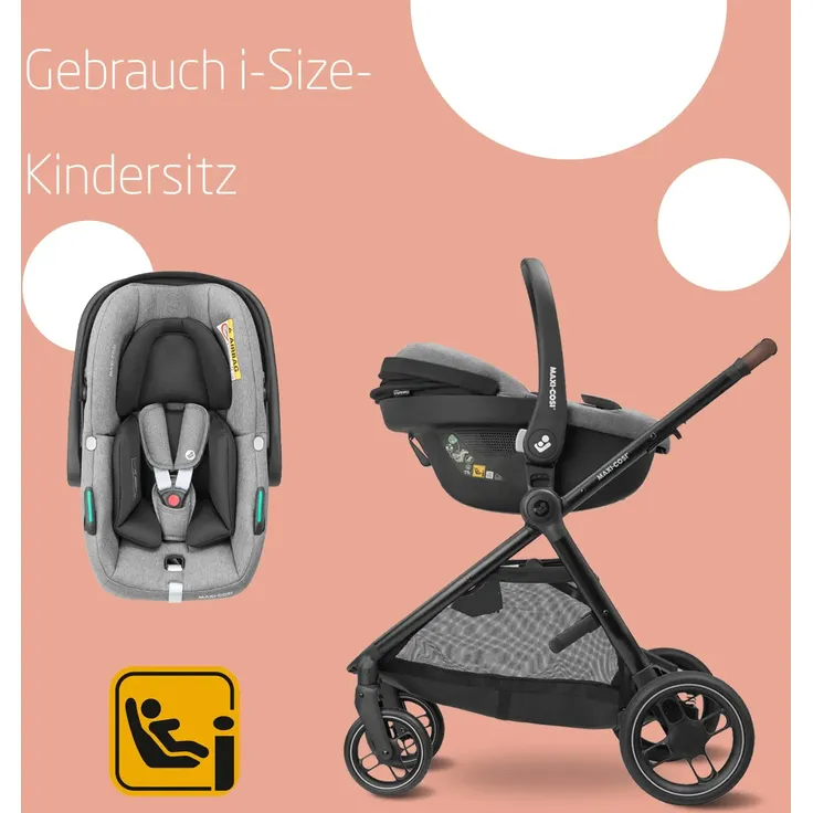 Maxi-Cosi 'Zelia S Trio', 3-in-1-Kinderwagen inkl. Babyschale Cabriofix S i-Size, Baby-Travelsystem mit viel Zubehör, nutzbar ab der Geburt bis ca. 4 Jahre, Grau – Bild 7