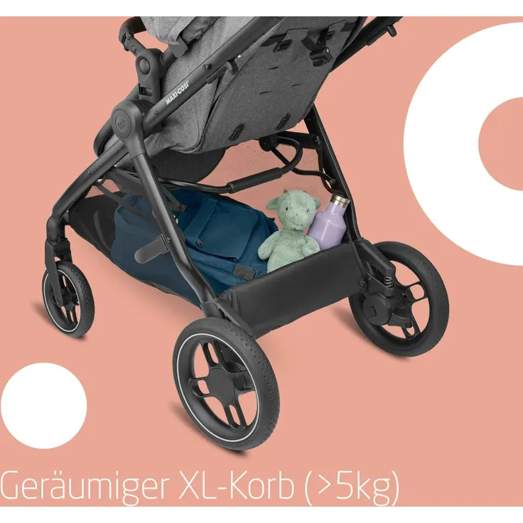 Maxi-Cosi 'Zelia S Trio', 3-in-1-Kinderwagen inkl. Babyschale Cabriofix S i-Size, Baby-Travelsystem mit viel Zubehör, nutzbar ab der Geburt bis ca. 4 Jahre, Grau – Bild 6