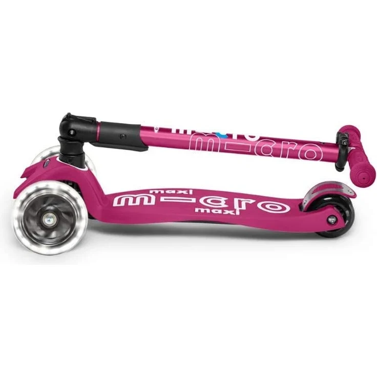Maxi Micro Deluxe Faltbar mit LED Räder Berry Red – Bild 3