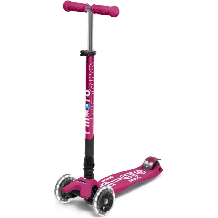 Maxi Micro Deluxe Faltbar mit LED Räder Berry Red – Bild 1