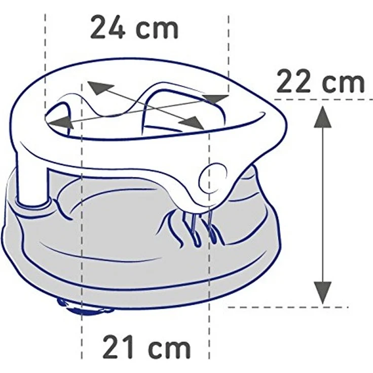 Rotho Babydesign Badesitz, Mit aufklappbarem Ring inkl. Kindersicherung, 7-16 Monate, Bis max. 13kg, BPA-frei, 35x31,3x22cm, Perlsilber/Weiß – Bild 8