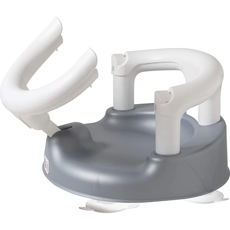Rotho Babydesign Badesitz, Mit aufklappbarem Ring inkl. Kindersicherung, 7-16 Monate, Bis max. 13kg, BPA-frei, 35x31,3x22cm, Perlsilber/Weiß – Bild 2