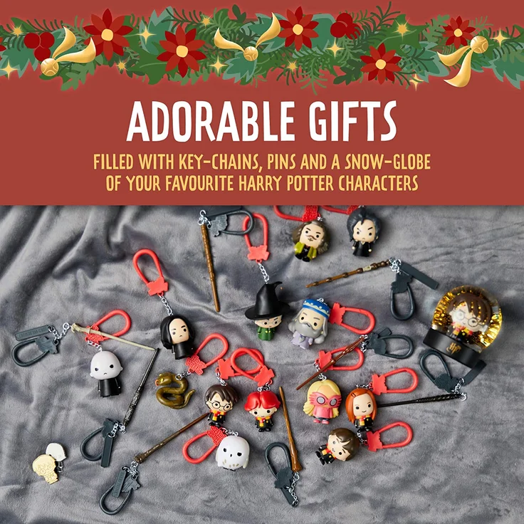 Paladone Cube Advent Calendar Countdown bis Weihnachten 24 Geschenken | inkl. Merchandise wie Zauberstäbe und kultige Figuren, Harry Potter Würfel Adventskalender – Bild 4