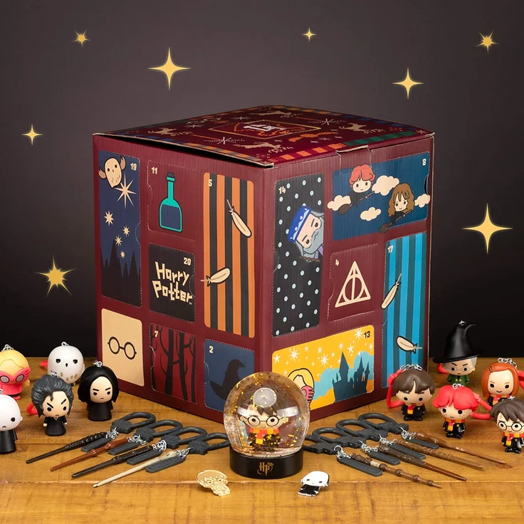 Paladone Cube Advent Calendar Countdown bis Weihnachten 24 Geschenken | inkl. Merchandise wie Zauberstäbe und kultige Figuren, Harry Potter Würfel Adventskalender – Bild 5
