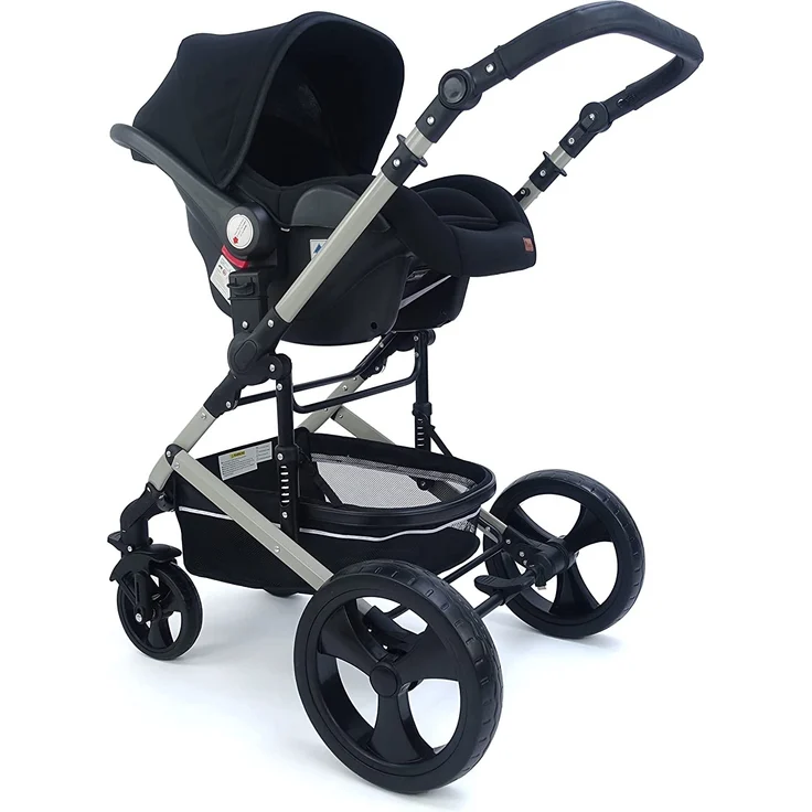 Pixini Kinderwagen Kalani 3in1 matt grau / schwarz (inkl. Autositz, Regenplane, Wickeltasche,. ) – Bild 5