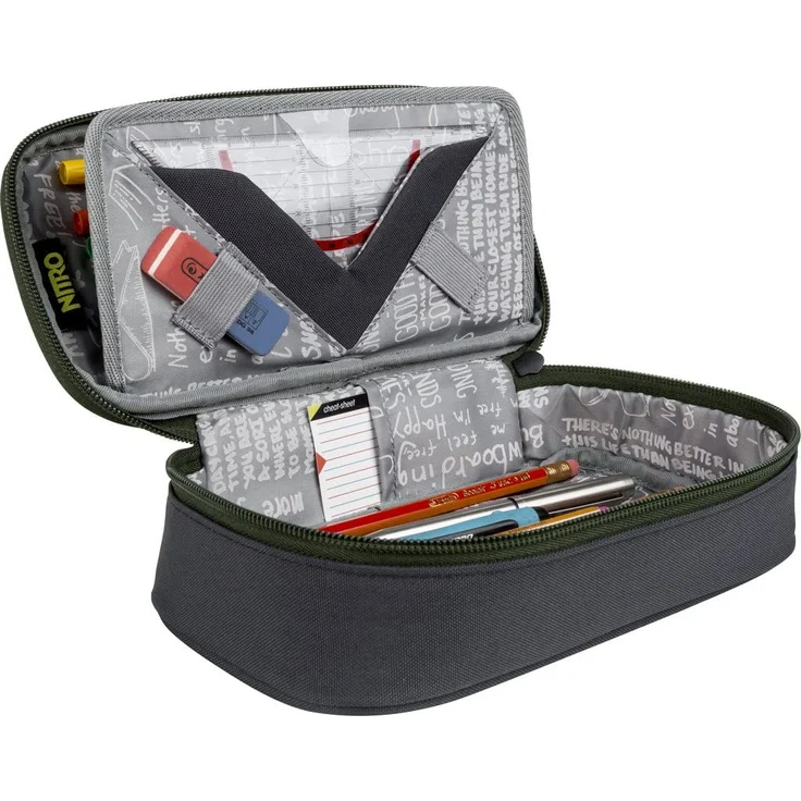 Nitro Pencil Case XL inkl. Geo Dreieick & Stundenplan, Federmäppchen, Schlampermäppchen, Faulenzer Box, Federmappe, Stifte Etui, Almond – Bild 9