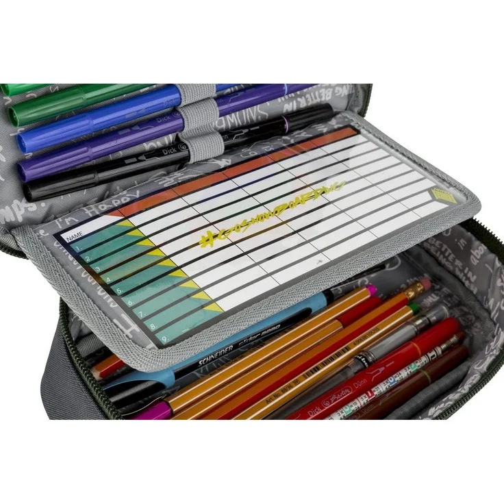 Nitro Pencil Case XL inkl. Geo Dreieick & Stundenplan, Federmäppchen, Schlampermäppchen, Faulenzer Box, Federmappe, Stifte Etui, Almond – Bild 7