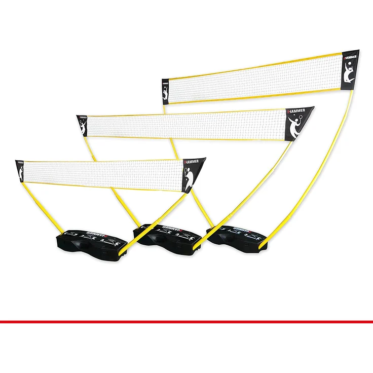 Hammer 3 in 1 Netze-Set - Mobiles Volleyball-, Badminton- und Tennisnetz – Bild 1