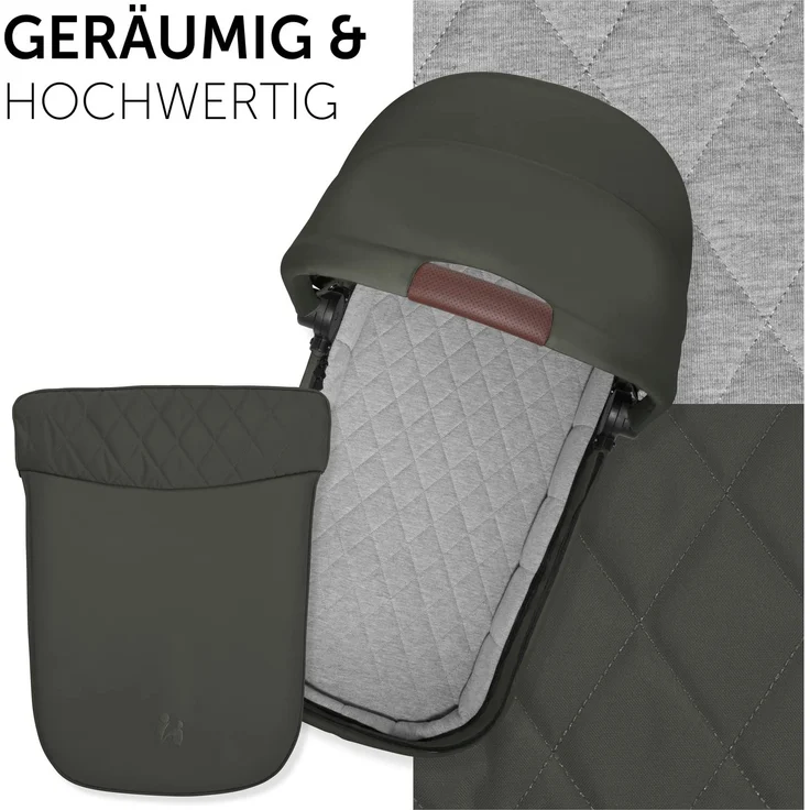 hauck Premium Babywanne Walk N Care Carrycot, für Neugeborene ab Geburt, Einfache Befestigung am Gestell, Leichtes Abnehmen mit Memory-Funktion, XXL Panoramafenster, UV-Schutz 50+, Faltbar, Olive Grün – Bild 2