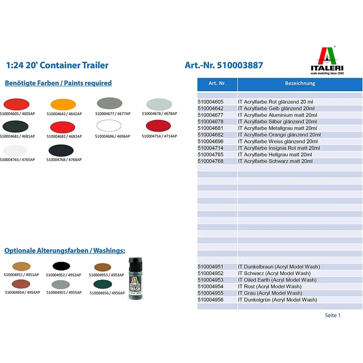 Italeri 3887 1:24 20' Container Trailer – Bild 2