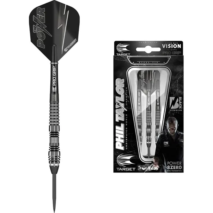 Target Phil Taylor Power 8Zero Black Titanium Steeldarts