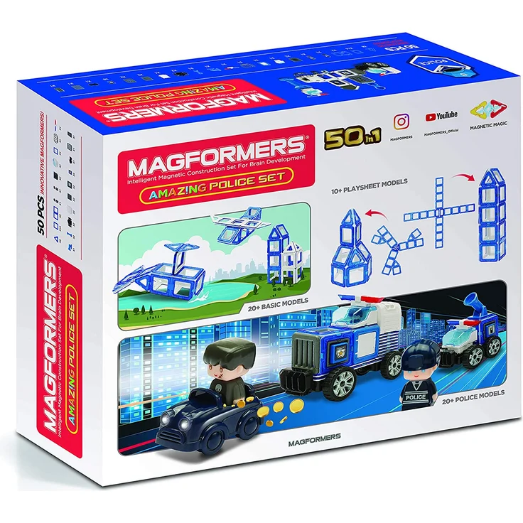 MAGFORMERS 717002 Polizei-Figuren Police Set, Multicolor – Bild 2