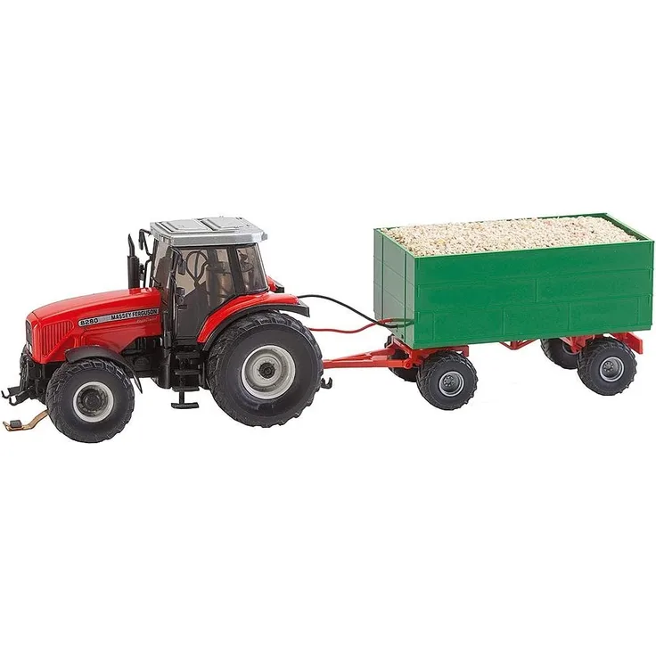 MF Traktor mit Hackschnitzelanhänger (WIKING)