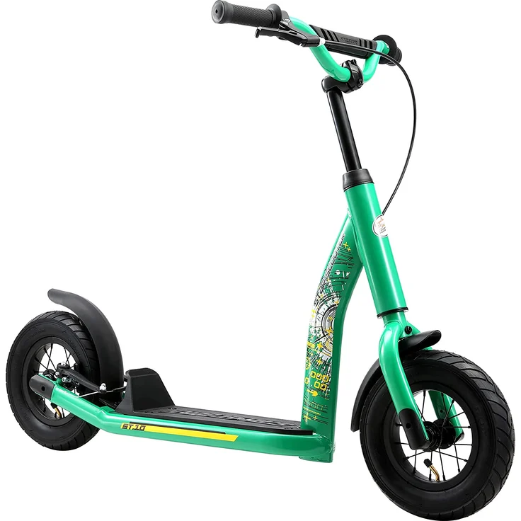 Star Scooter '10 Zoll New Gen', ab 5 Jahren, höhenverstellbar bis 77 cm, mit Handbremse, grün – Bild 1