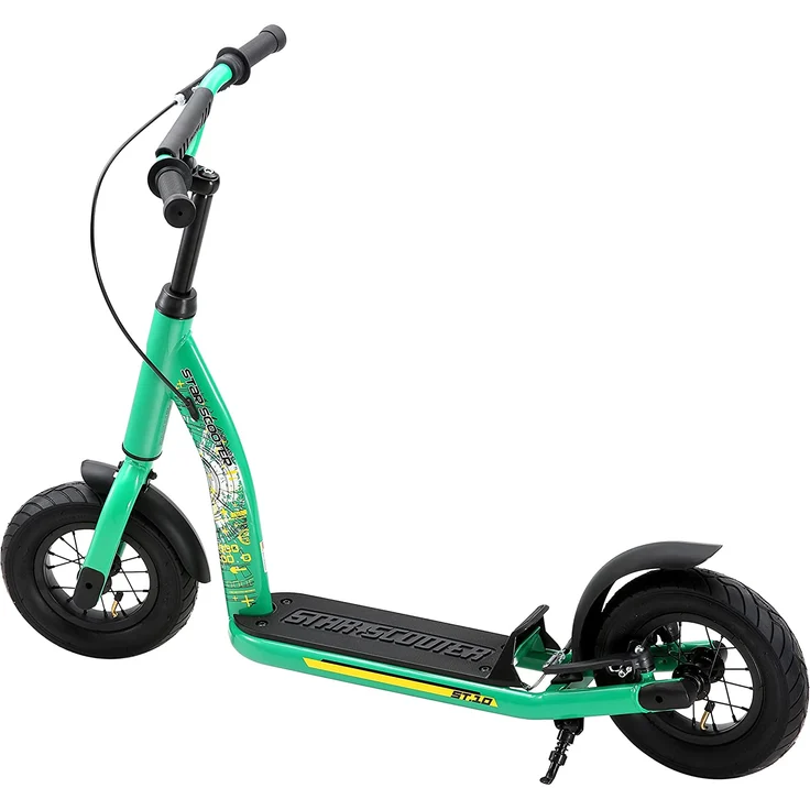 Star Scooter '10 Zoll New Gen', ab 5 Jahren, höhenverstellbar bis 77 cm, mit Handbremse, grün – Bild 3