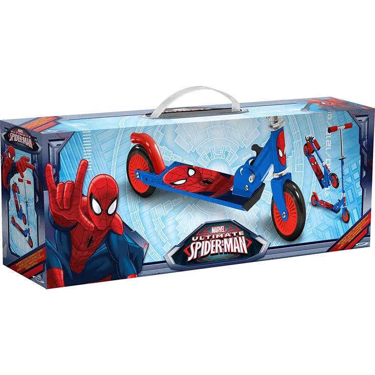 Spider-Man kinderstep Jungen Fußbremse Blau/Rot – Bild 3