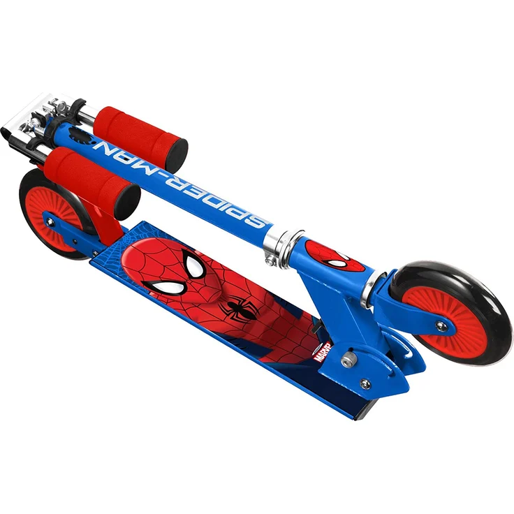 Spider-Man kinderstep Jungen Fußbremse Blau/Rot – Bild 2