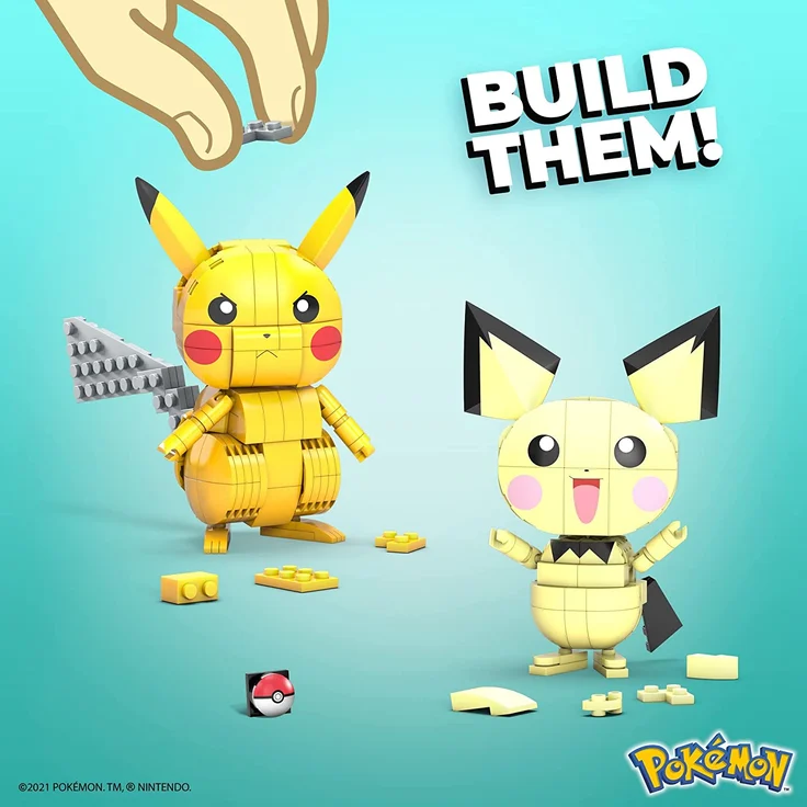 Mattel Mega Construx Pokémon Trio (Pichu, Pikachu, Raichu) – Bild 3