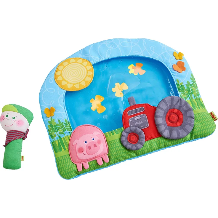 HABA 305222 - Wasser-Spielmatte Bauernhof, Spielmatte mit vielseitigen Spielelementen zur Förderung der Wahrnehmung und Motorik, Babyspielzeug ab 6 Monaten - Preisvergleich – Bild 2
