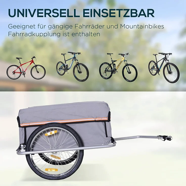 HOMCOM Transportanhänger inklusive Anhängerkupplung grau – Bild 4