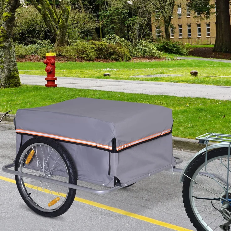 HOMCOM Transportanhänger inklusive Anhängerkupplung grau – Bild 2