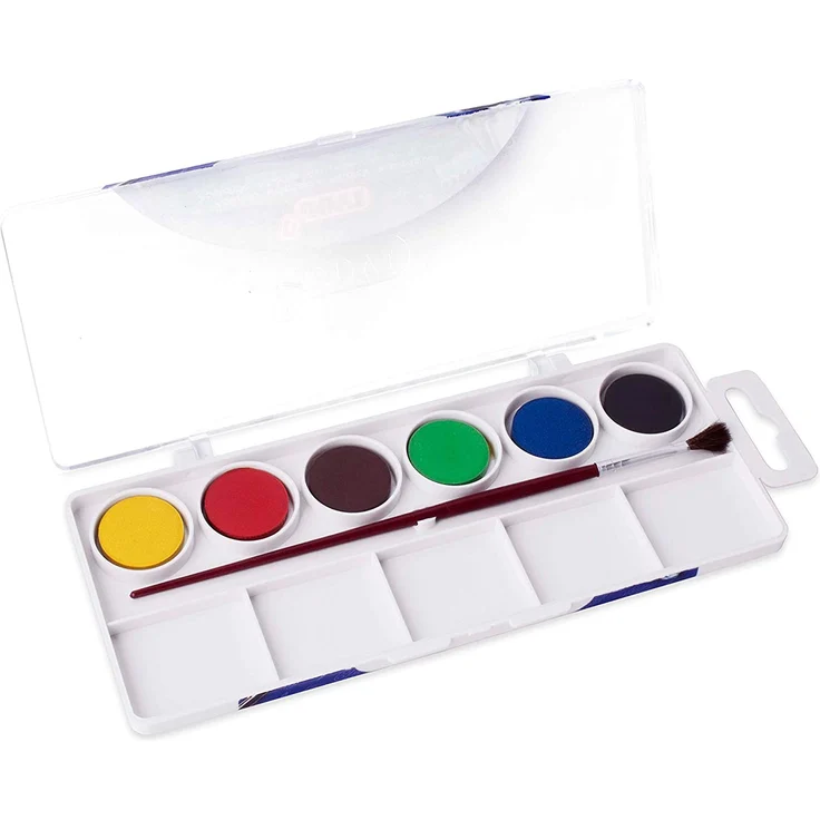 Jovi Wasserfarbkasten, 6 Wasserfarben mit Pinsel und Mischpalette - Preisvergleich – Bild 2
