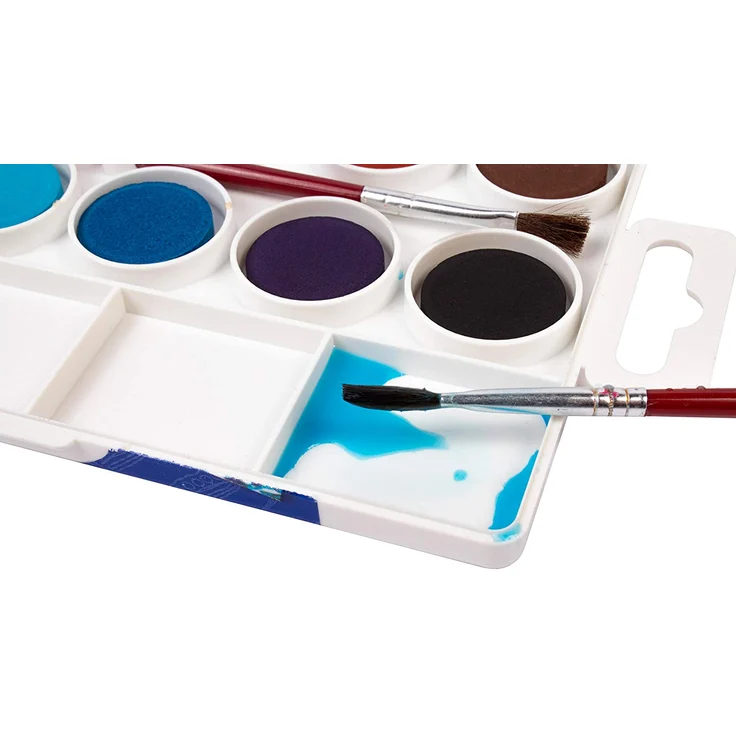Jovi Wasserfarbkasten, 6 Wasserfarben mit Pinsel und Mischpalette - Preisvergleich – Bild 4