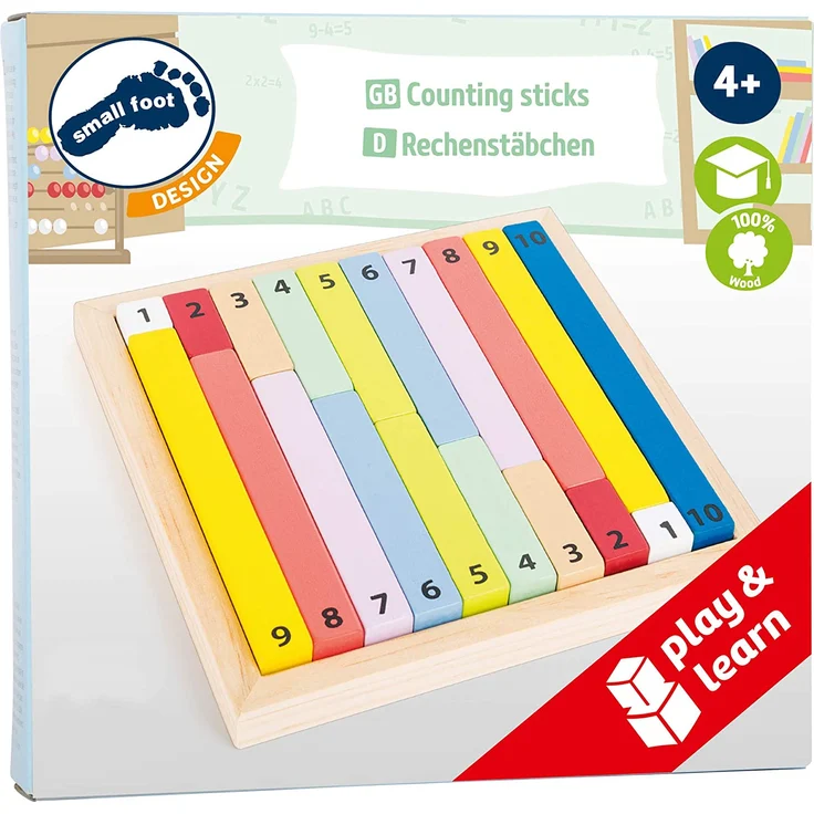 small foot 10847 Rechenstäbchen "Educate" aus Holz, mit 19 Rechenstäbchen in unterschiedlichen Größen, ab 6 Jahren – Bild 4