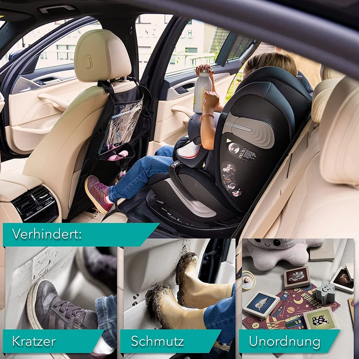 LIONSTRONG Rücksitz Organizer zum Schutz ihrer Autositze, Rückenlehnenschutz aus wasserdichtem Stoff (ORGANIZER (Window Single)) – Bild 4