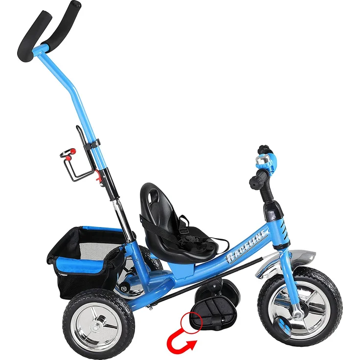 Kinderdreirad Raceline mit Schiebestange - Blau – Bild 7