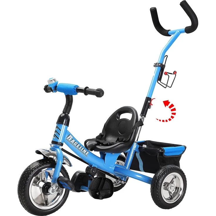 Kinderdreirad Raceline mit Schiebestange - Blau – Bild 2
