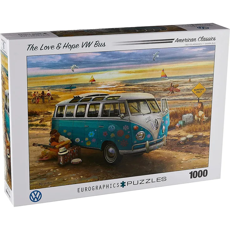 EuroGraphics The Love & Hope VW Bus, 1000 Teile Puzzle, Mehrfarbig