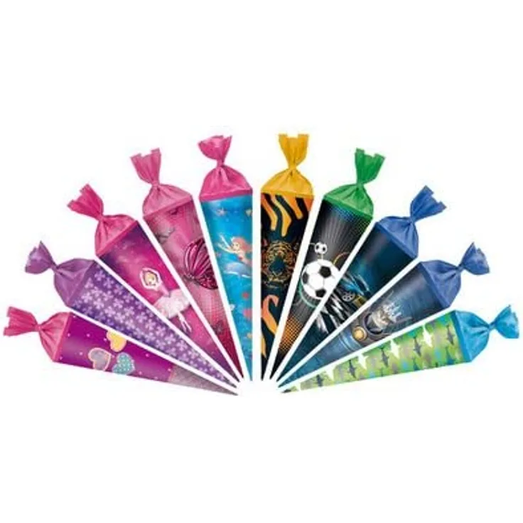 herlitz Schultüte, rund, 350 mm Kreppverschluss, Maße: (B)100 x (H)350 x (T)100 mm, - 20 Stück (695460)