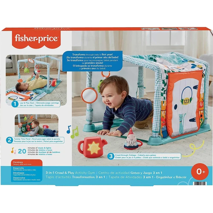 Mattel HJK45 Fisher-Price 3-in-1 Kleines Ferienhaus Spieldecke – Bild 6