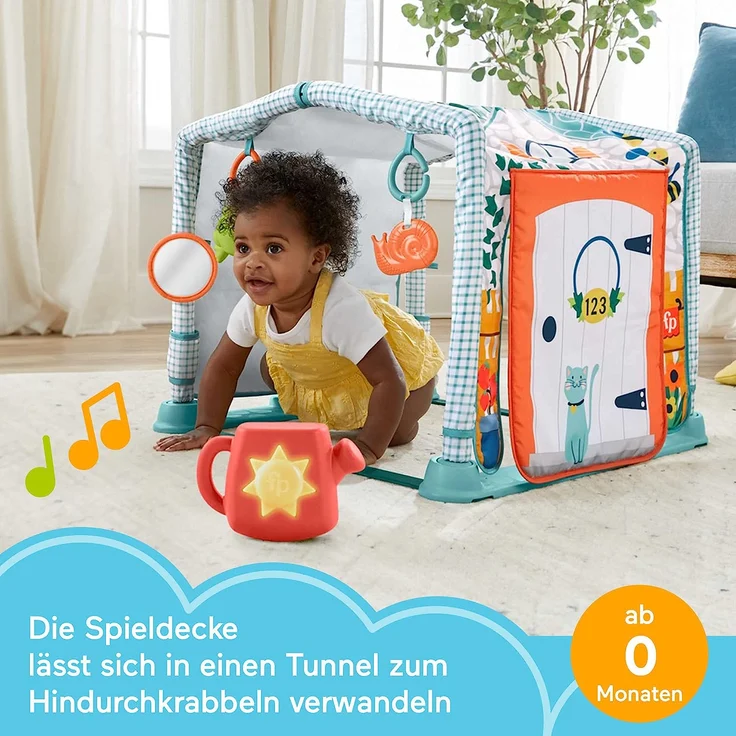 Mattel HJK45 Fisher-Price 3-in-1 Kleines Ferienhaus Spieldecke – Bild 2