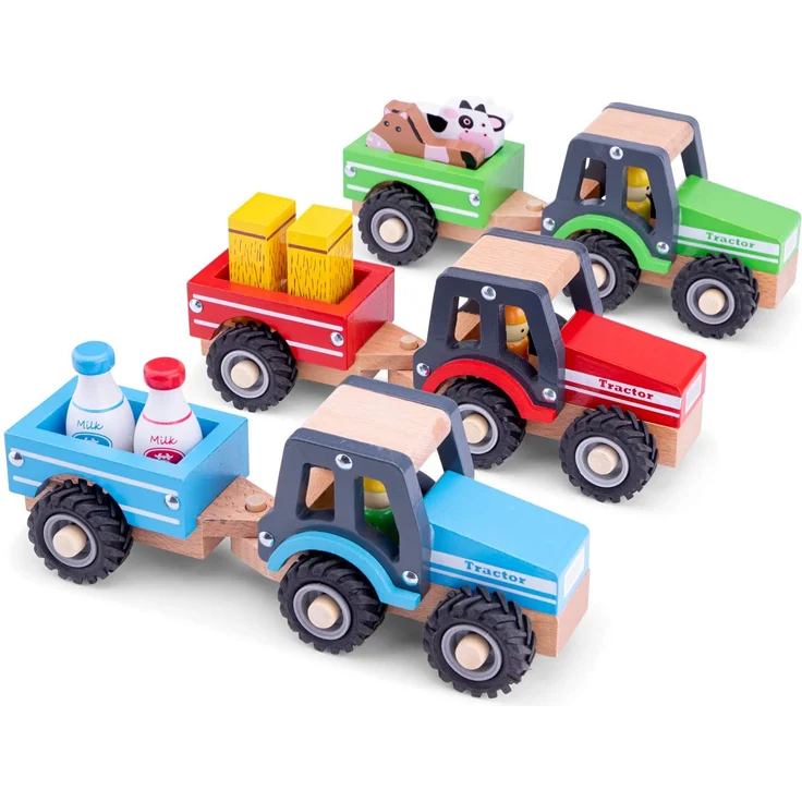 traktor Little Driver24 cm Holz rot 4-teilig – Bild 9