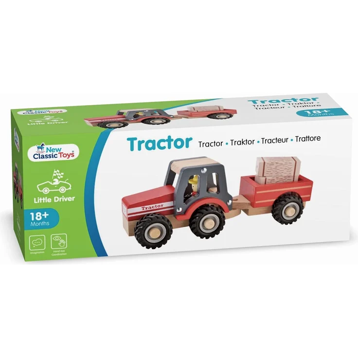 traktor Little Driver24 cm Holz rot 4-teilig – Bild 7