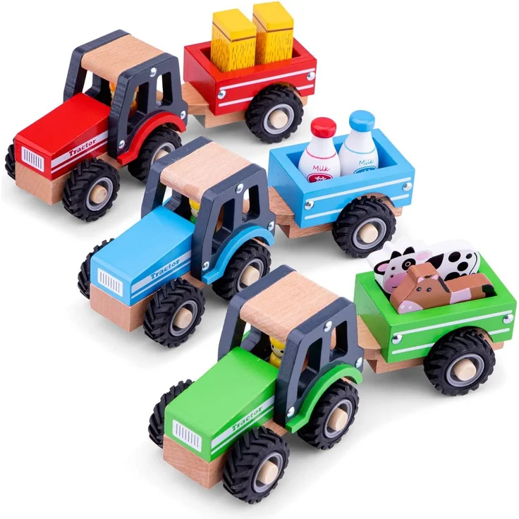 traktor Little Driver24 cm Holz rot 4-teilig – Bild 8