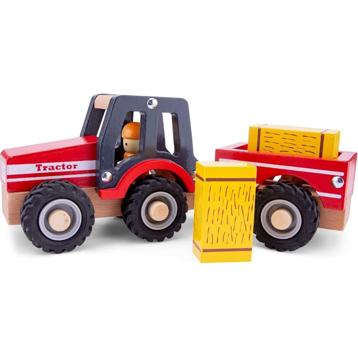 traktor Little Driver24 cm Holz rot 4-teilig – Bild 6
