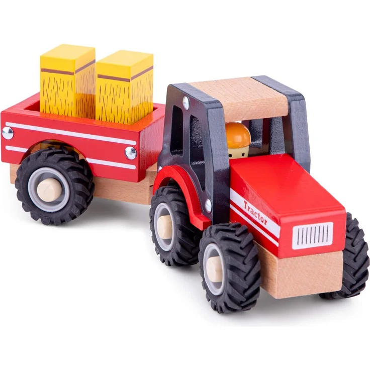 traktor Little Driver24 cm Holz rot 4-teilig – Bild 2