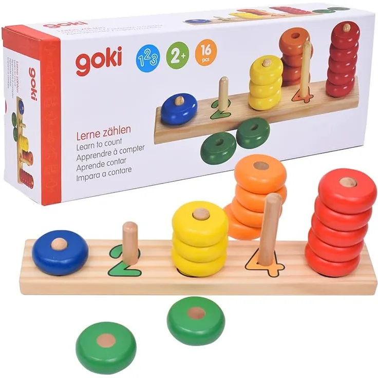 Goki 58941 - Sortierspiel Lerne Zählen mit Ringen