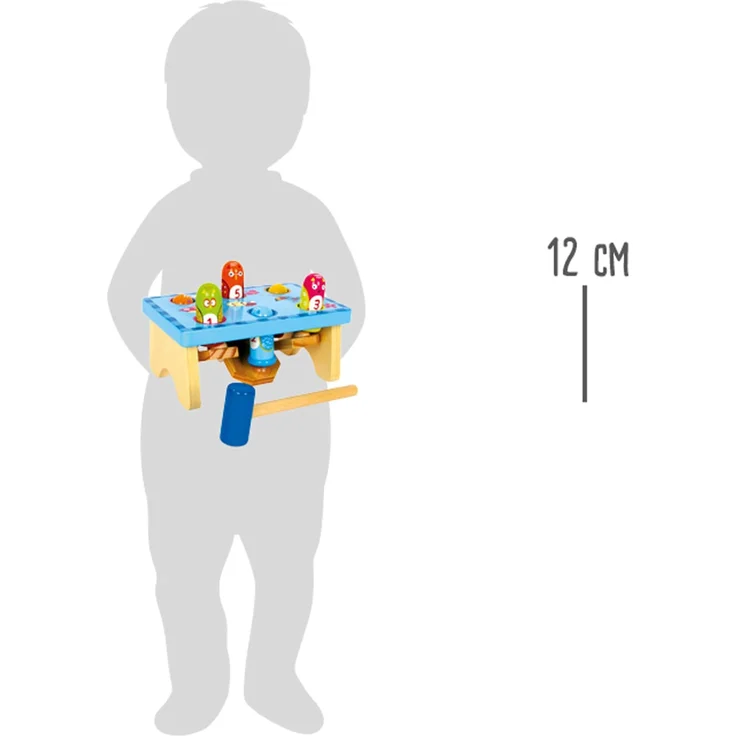 small foot 5807 Klopfbank "Hau den Vogel" aus Holz, buntes Design mit Zahlenspiel, inkl. Holzhammer, ab 18 Monate – Bild 5