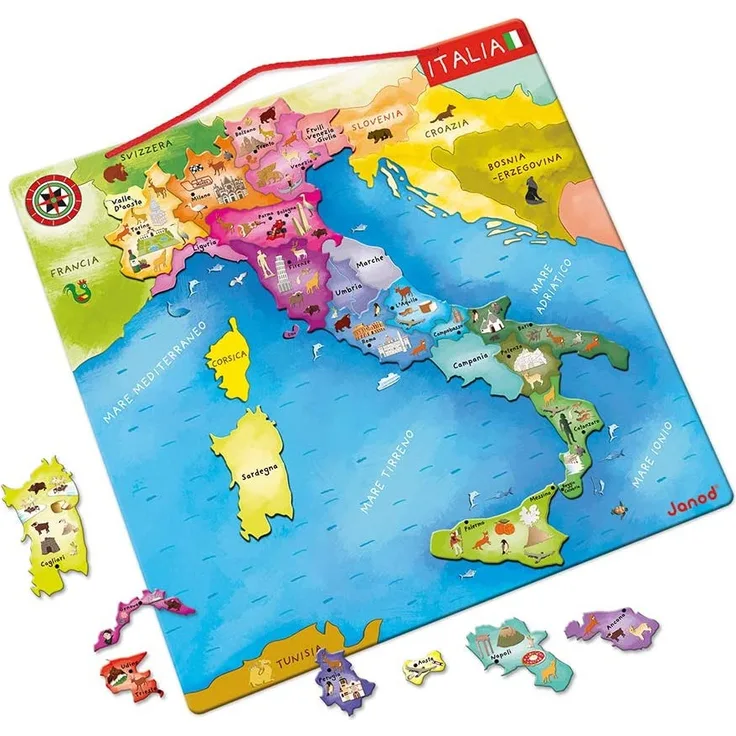 Janod J05488 - Magnetische italienisch Karte